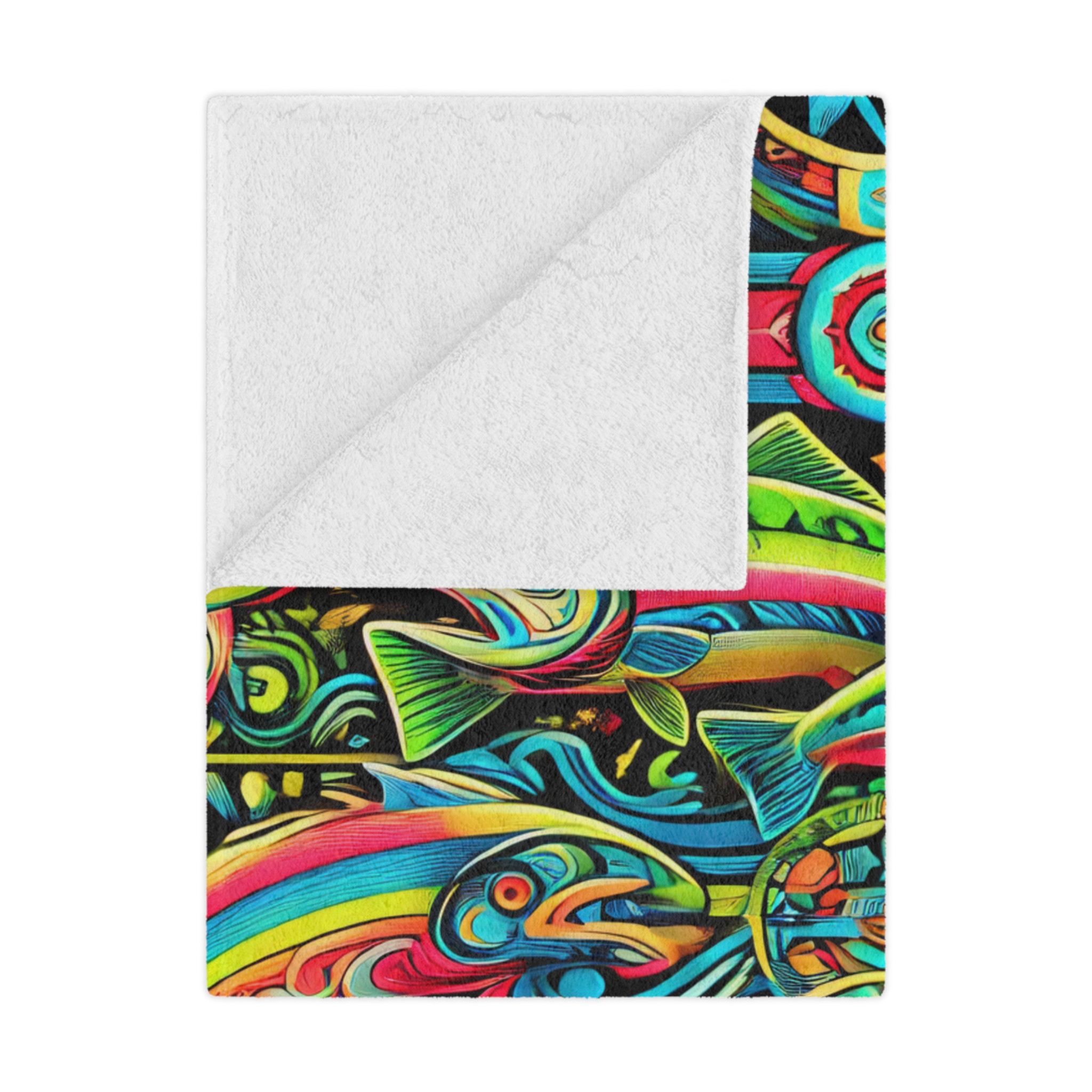 Native Fish Microfiber Blanket - Image 3