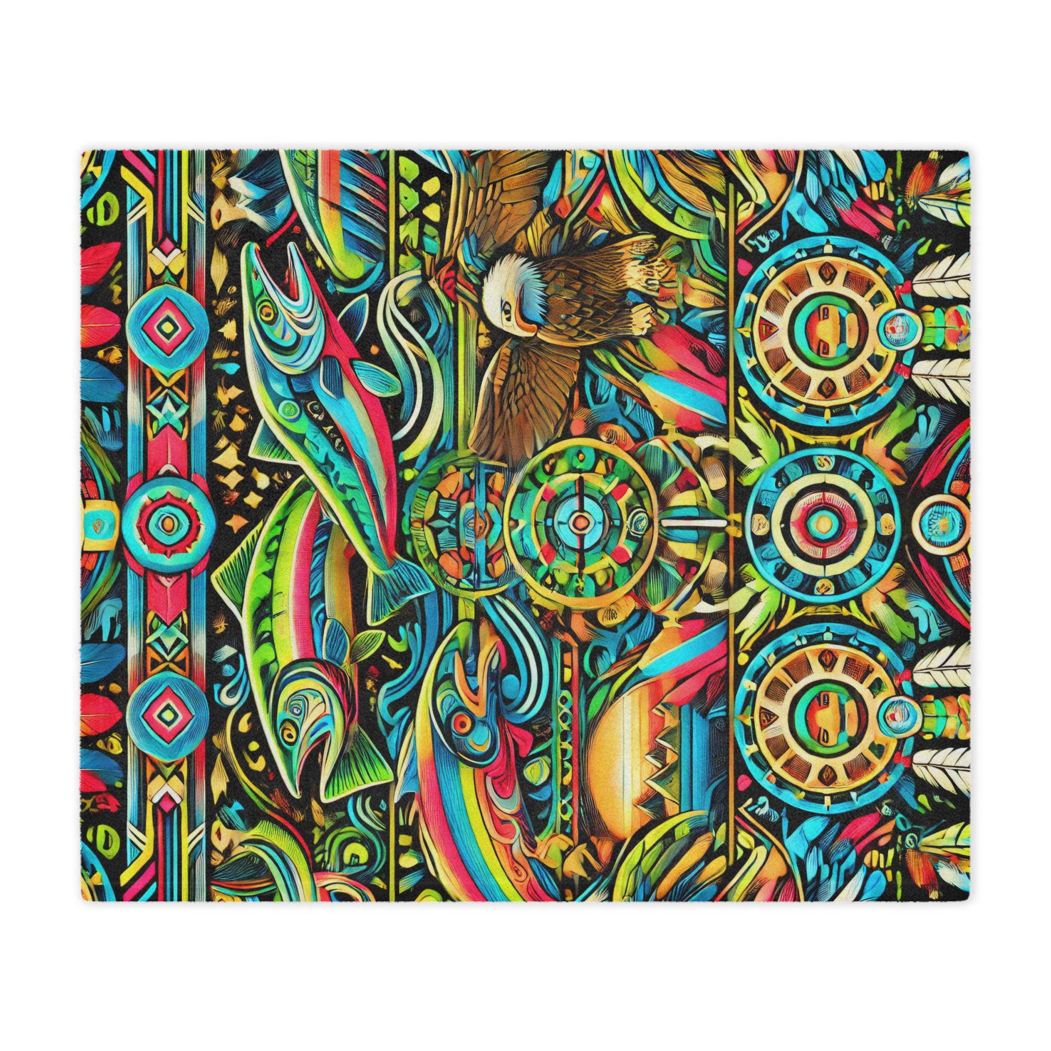 Native Fish Microfiber Blanket - Image 6