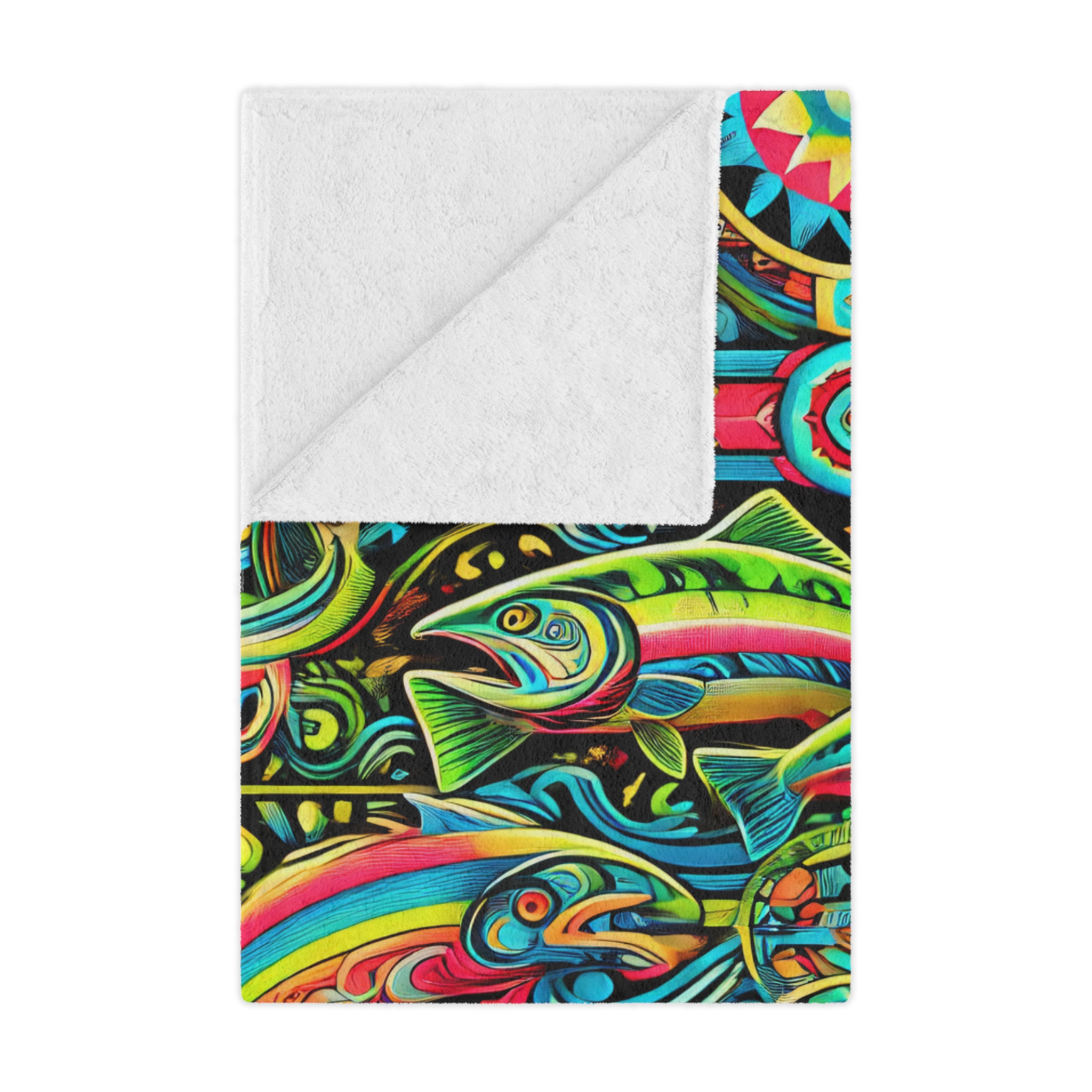Native Fish Microfiber Blanket - Image 11